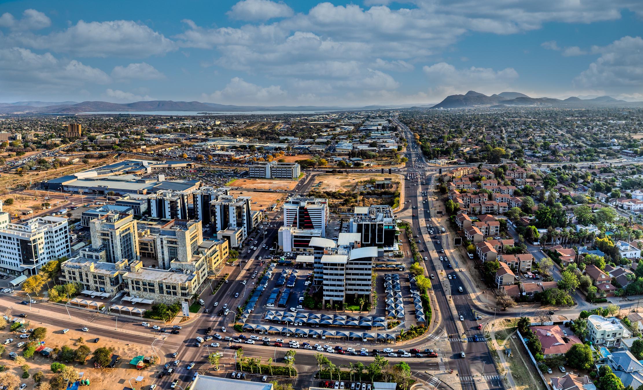 Aerial view of Gaborone CBD
